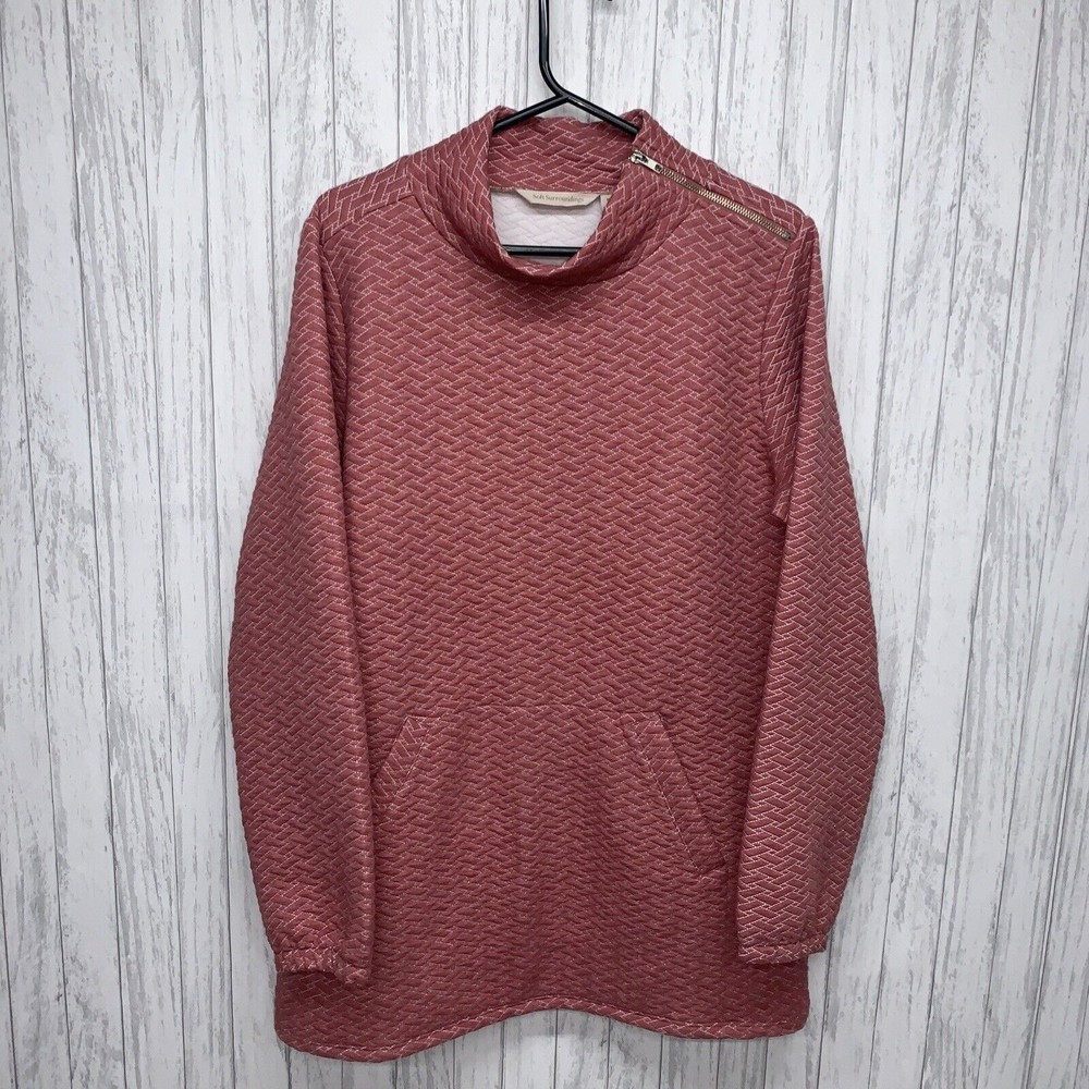 Womens Size M Soft Surroundings Quilted Pullover Sweatshirt EUC